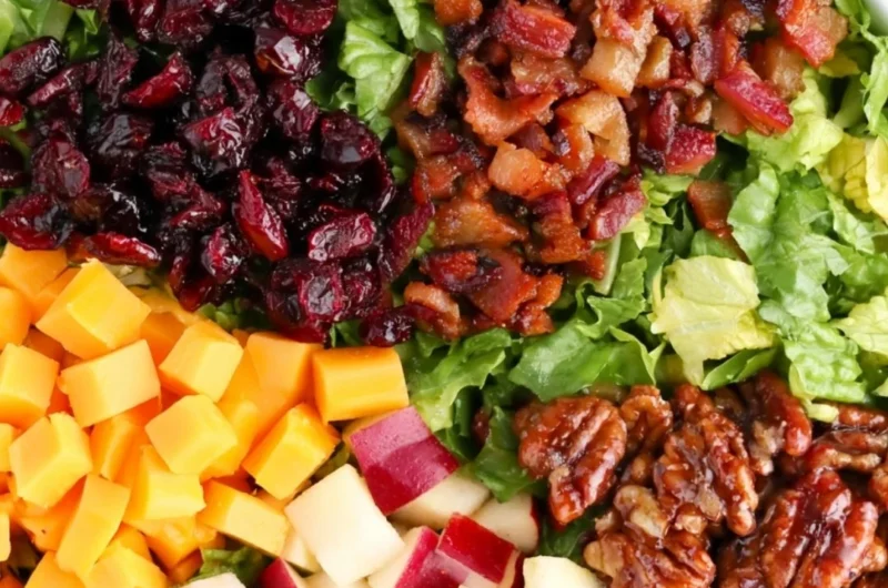 Cozy autumn chopped salad with seasonal vegetables and flavors