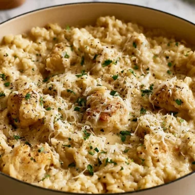 Classic Garlic Parmesan Chicken served with rice for a wholesome meal