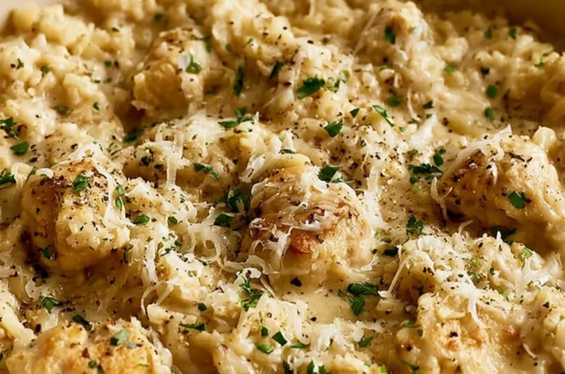Classic Garlic Parmesan Chicken served with rice for a wholesome meal