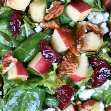 Cozy Apple Pecan Salad with fresh apples and pecans in a bowl