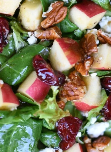 Cozy Apple Pecan Salad with fresh apples and pecans in a bowl