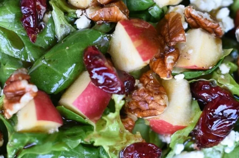 Cozy Apple Pecan Salad with fresh apples and pecans in a bowl