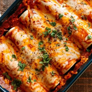 Delicious cozy bean and cheese enchiladas served with fresh toppings