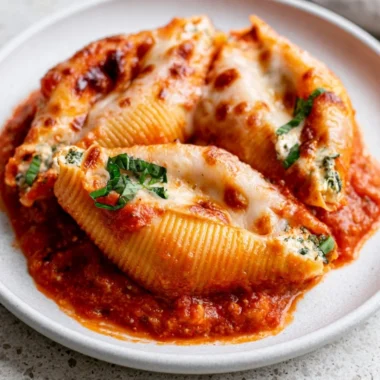 Cozy cottage cheese stuffed shells ready to serve