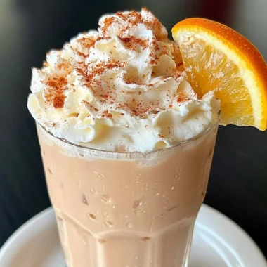 Creamy and aromatic cozy orange cinnamon milk tea in a cup