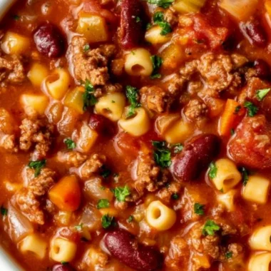 Bowl of cozy pasta and beans recipe, perfect for a comforting meal.