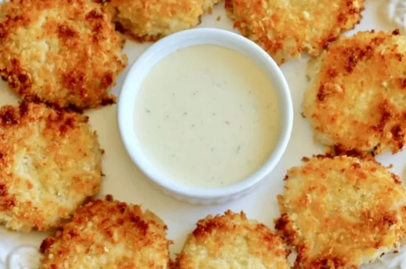 Delicious easy homemade chicken nuggets served with dipping sauce