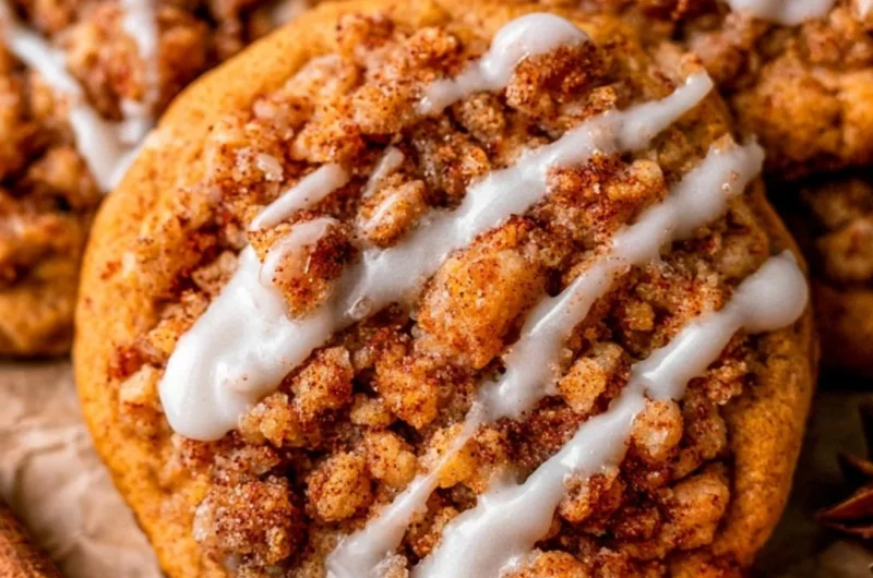 Delicious Pumpkin Coffee Cake Cookies with spices and pumpkin flavor.